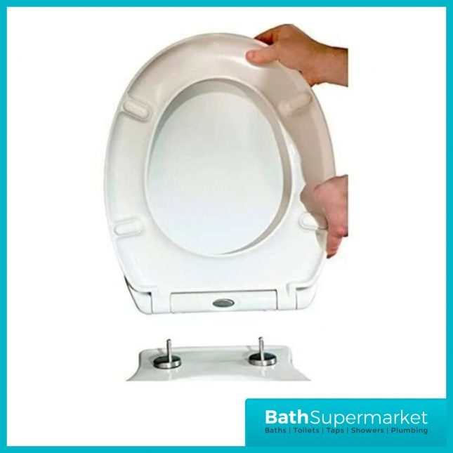 Sognare White Soft-Close Replacement Toilet Seat Top-Fix Quick Release Hinges - Image 3