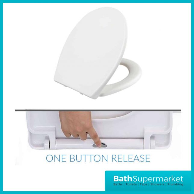 Sognare White Soft-Close Replacement Toilet Seat Top-Fix Quick Release Hinges