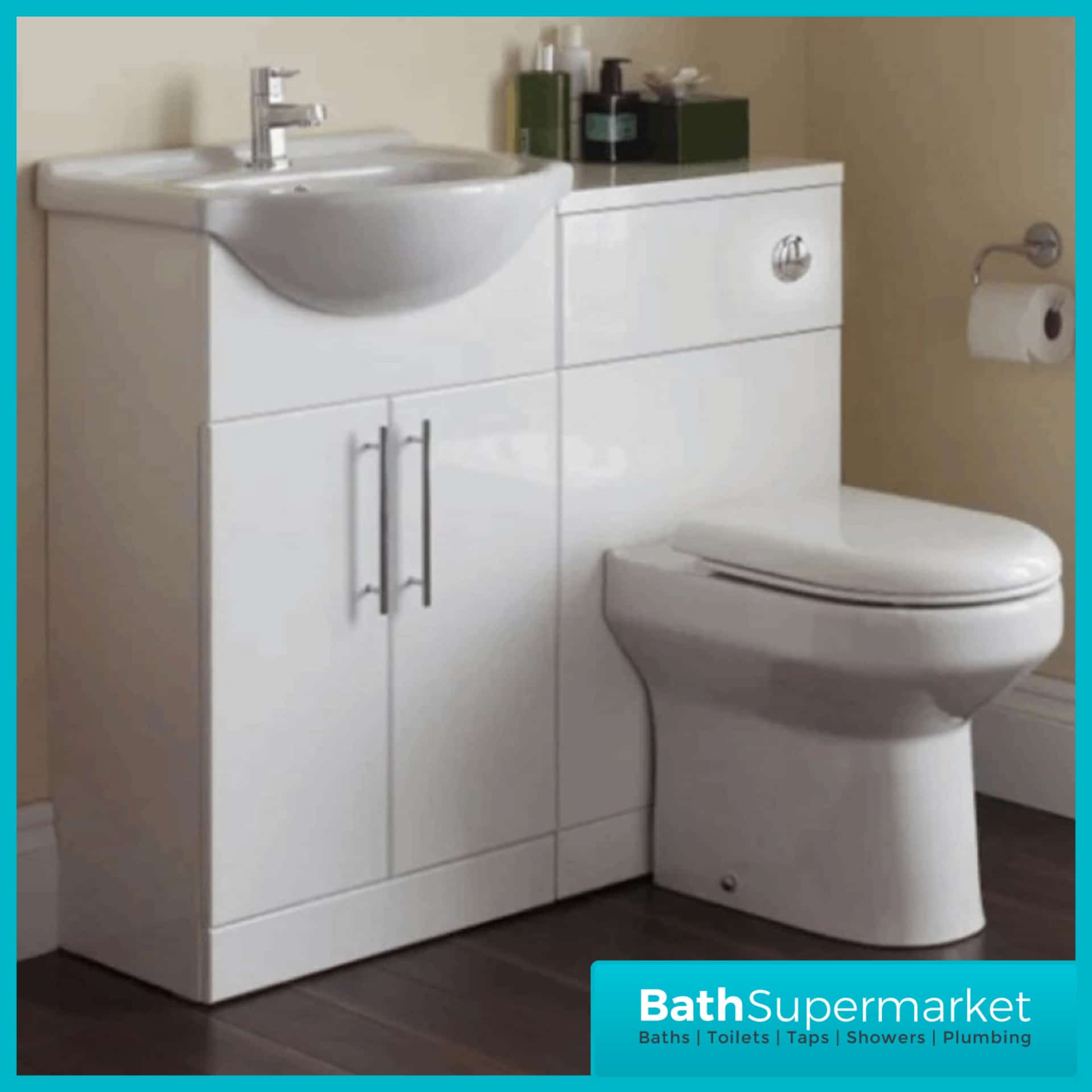 Impakt White Floor Standing Vanity Unit & Basin 550mm
