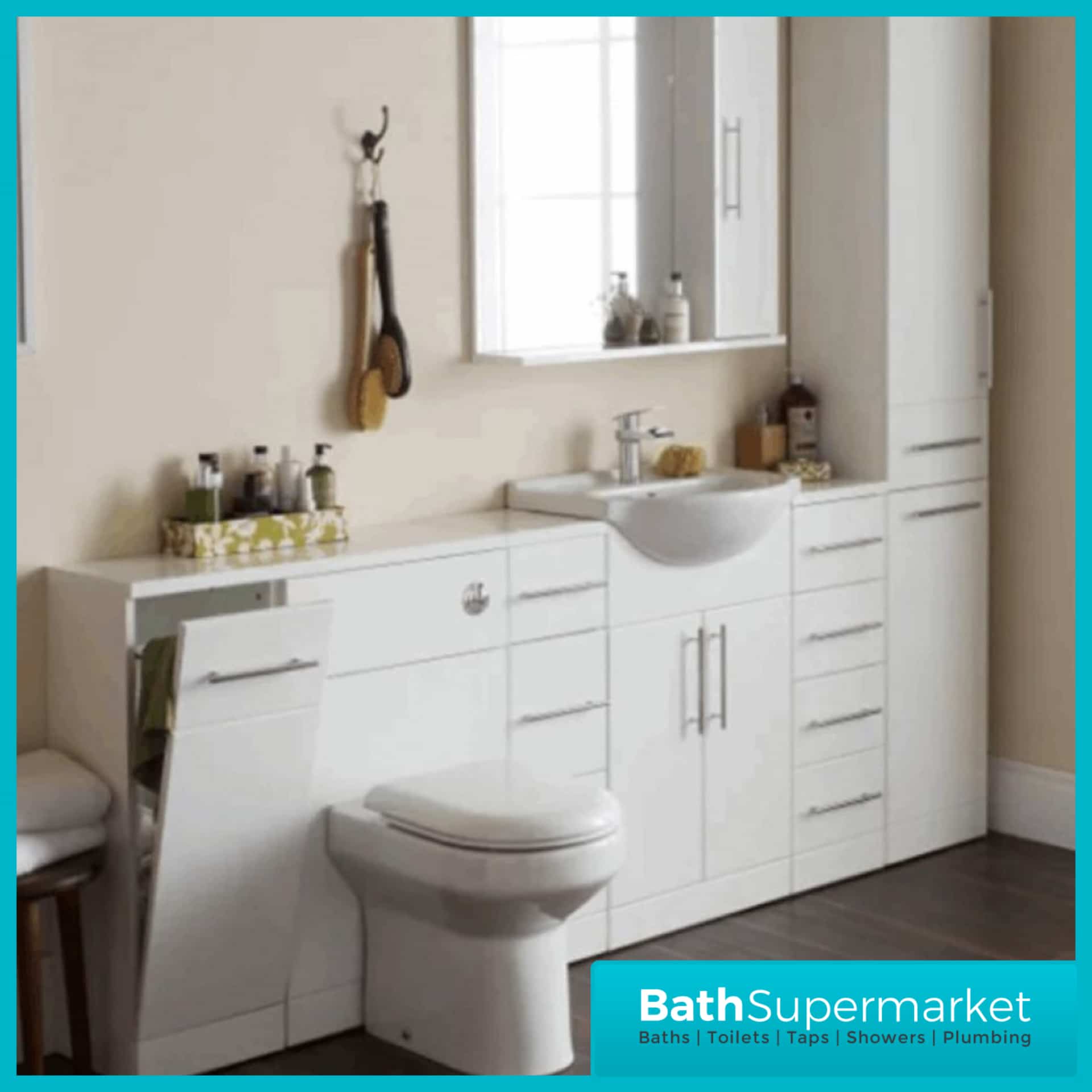 Impakt White Floor Standing Vanity Unit & Basin 550mm