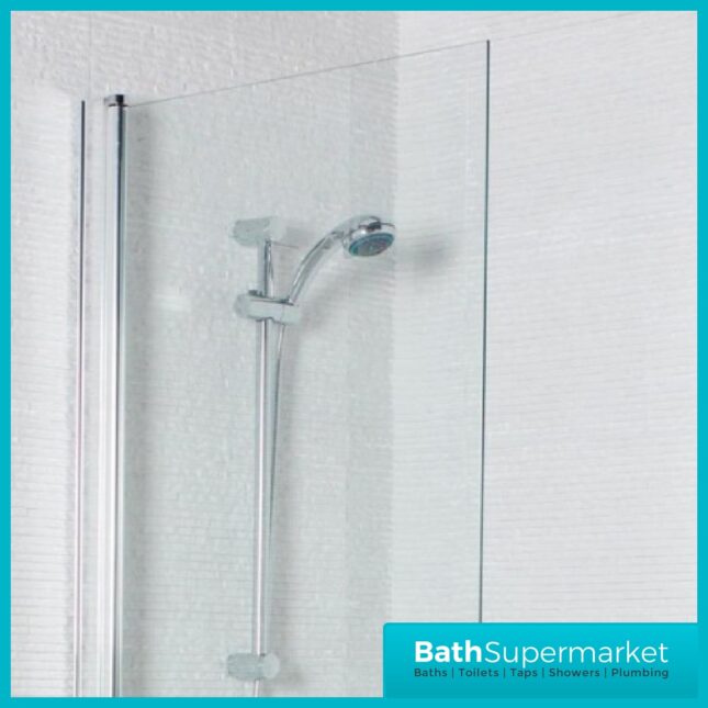 6mm Chrome Square Edge Single Bath Screen 1400mm x 780mm - Image 4