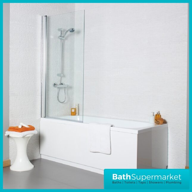 6mm Square Edge Single Bath Screen