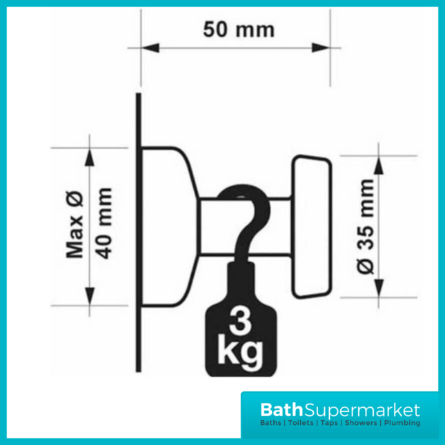 Hudson Reed Magnetic Robe Hook ACC001