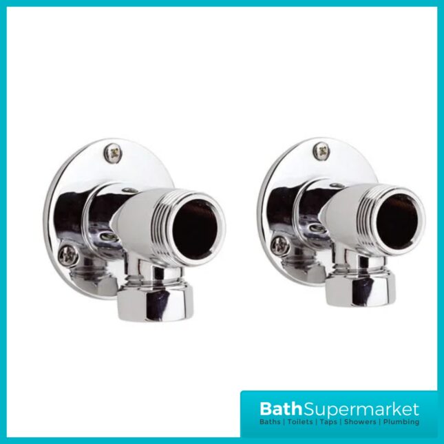 Backplate Elbow Unions Wall Mounted Couplings-Chrome