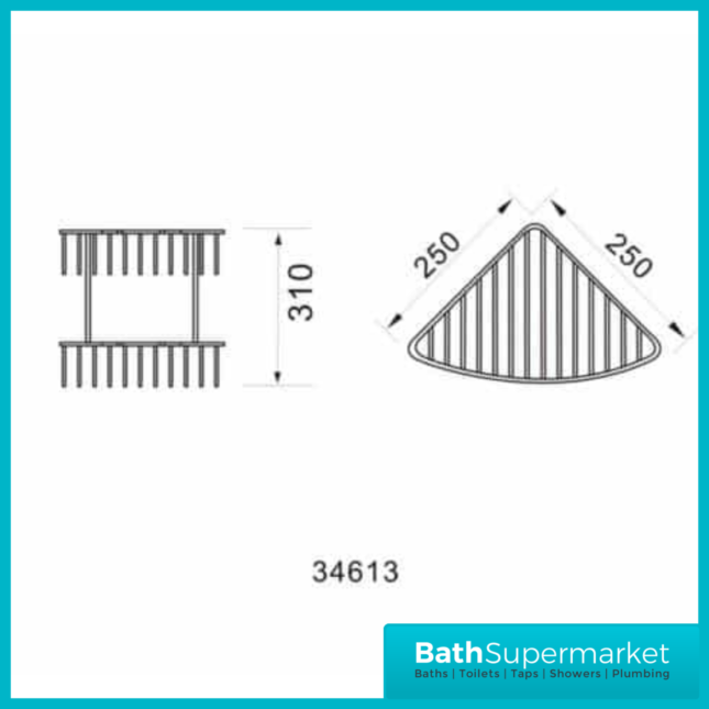Bedgebury Deep Two Tier Double Corner Basket – Chrome WB26