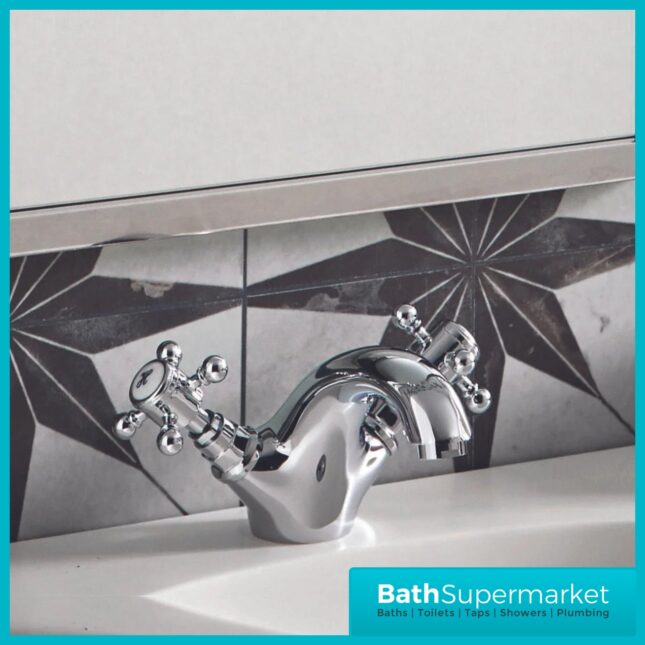 Russeldene & Marie Traditional Chrome Mono Basin Mixer Tap With Push Waste