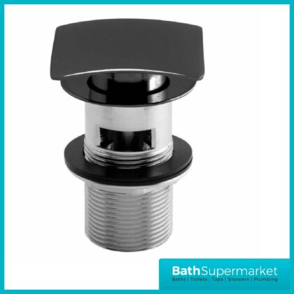 Black Square Domed Cover Slotted Sprung Basin Waste