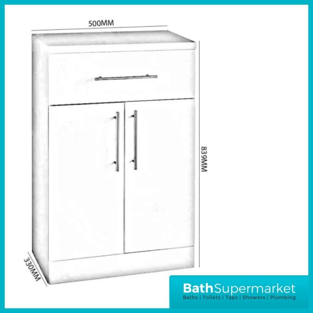 Impakt White Double Door Base Unit 500mm x 300mm