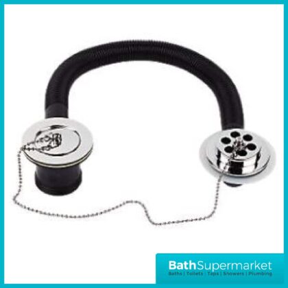 Chrome Bath Waste & Overflow w/ Plug & Ball Chain