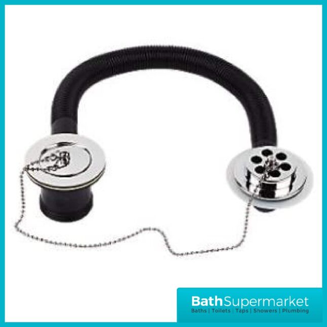 Chrome Bath Waste & Overflow w/ Plug & Ball Chain