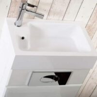 Cassellie Futura Gloss White Space Saving Toilet & WC Unit With Built In Sink 500mm - Image 4