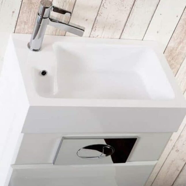 Cassellie Futura Gloss White Space Saving Toilet & WC Unit With Built In Sink 500mm - Image 4