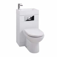 Cassellie Futura Gloss White Space Saving Toilet & WC Unit With Built In Sink 500mm - Image 2