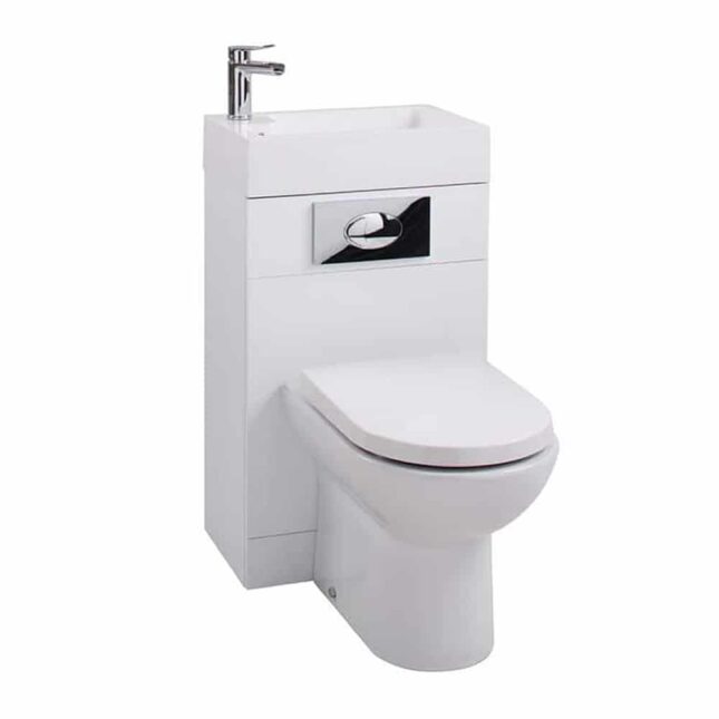 Cassellie Futura Gloss White Space Saving Toilet & WC Unit With Built In Sink 500mm - Image 2