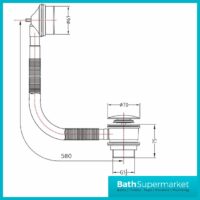 Mono Black Pop Up Bath Waste With Overflow
