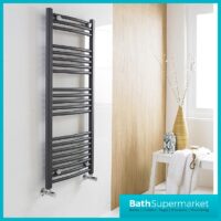 Nuie Anthracite Straight Ladder Towel Rail 500 Width x 1150mm Height - Image 2