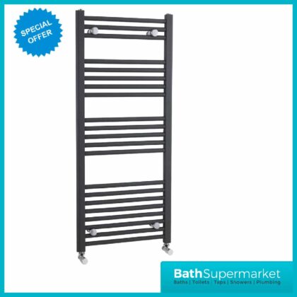 Nuie Anthracite Straight Ladder Towel Rail 500 Width x 1150mm Height