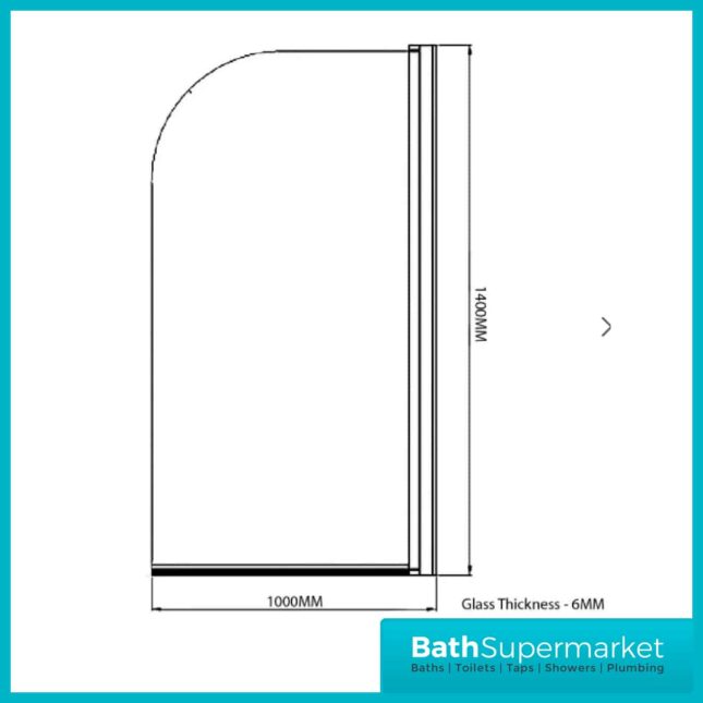 Koncept Straight Screen with Radius Edge and Extension Panel - Image 2