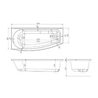 AquaVolere Sonny 1700mm x 740mm Space Saving Shower Bath-LH-RH - Image 4