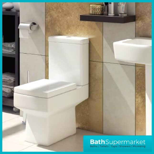 Square Embrace Close Coupled Toilet With Soft Close Seat - Image 2