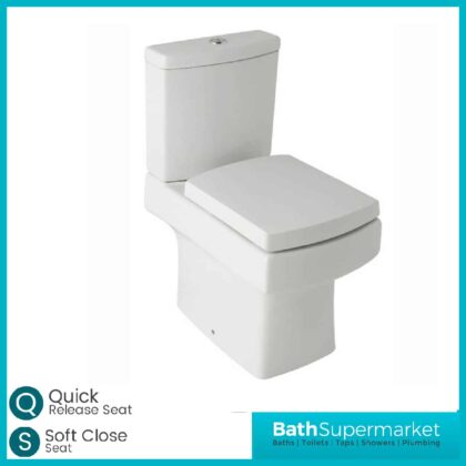 Square Embrace Close Coupled Toilet With Soft Close Seat