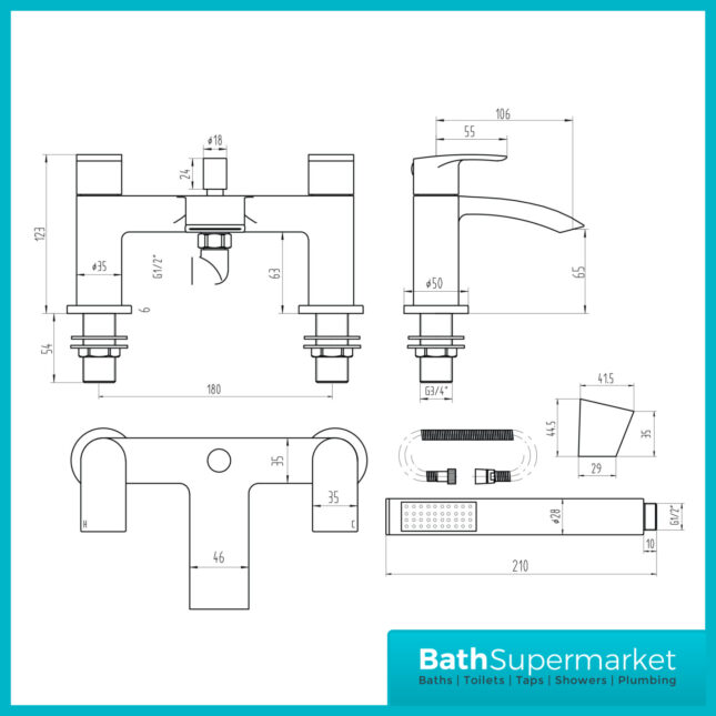 Belini Bath Shower Mixer Tap