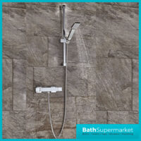 Sognare Chrome Square Exposed Thermostatic Shower Bar Valve (Bottom Outlet) - Image 2