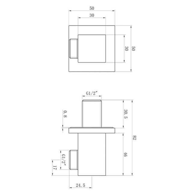 Mono Black Wall Outlet Elbow Holder Black004 - Image 2