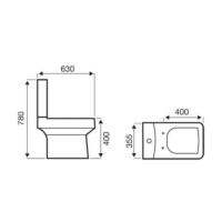 Square Embrace Close Coupled Toilet With Soft Close Seat - Image 5