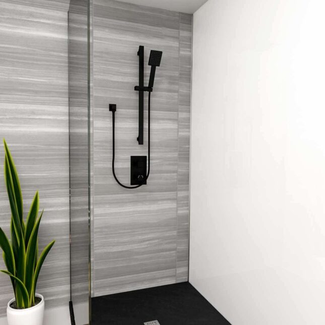 Mono Black Square Concealed Valve & Slide Rail Kit-Wall Outlet - Image 2