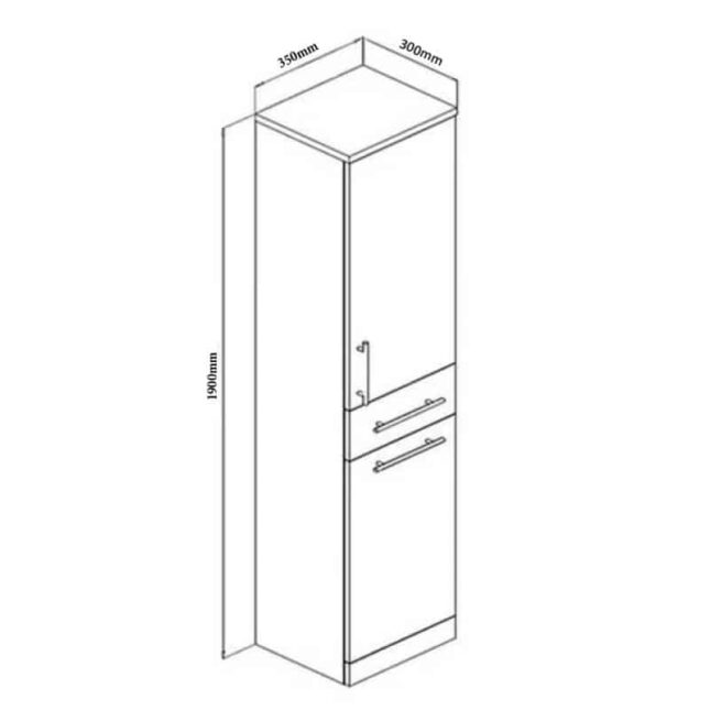 Impakt White Floor Standing Tall Boy Storage Unit -1900mm - Image 4