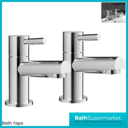 Sognare Premier Chrome Pair Deck Mounted Bath Pillar Taps
