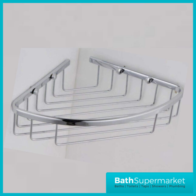 Bedgebury Wall Mounted Deep Corner Wire Basket - Chrome WB28 - Image 3