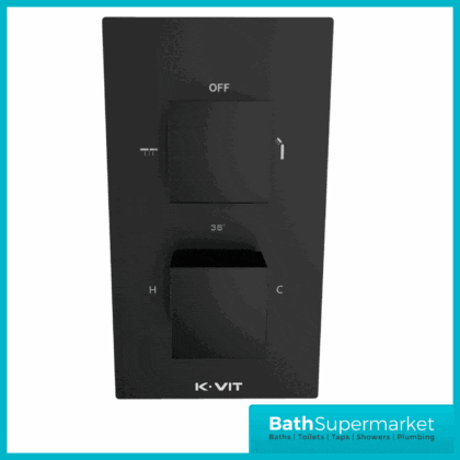 Nero Square Matt Black Concealed Thermostatic Shower Valve-1 Way