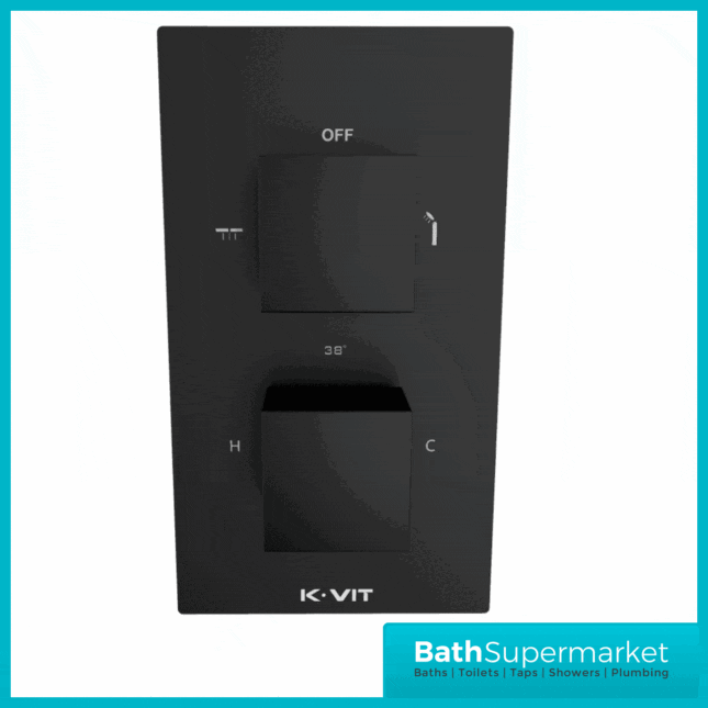 Nero Square Matt Black Concealed Thermostatic Shower Valve-1 Way