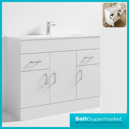 Premier Eden 1000mm White Gloss Vanity Unit And Basin