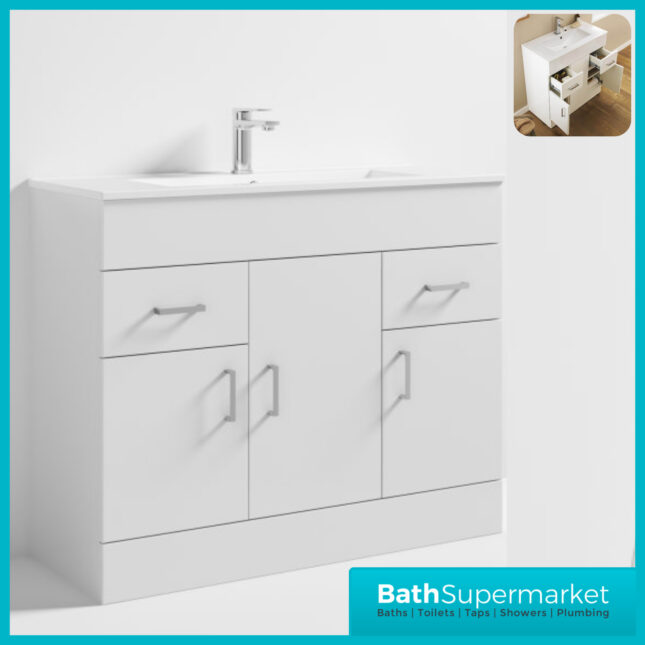 Premier Eden 1000mm White Gloss Vanity Unit And Basin