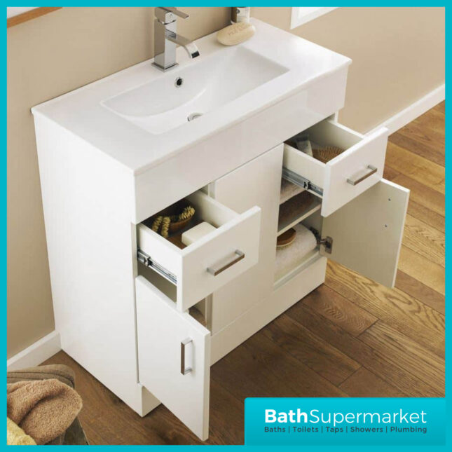 Premier Eden 1000mm White Gloss Vanity Unit And Basin
