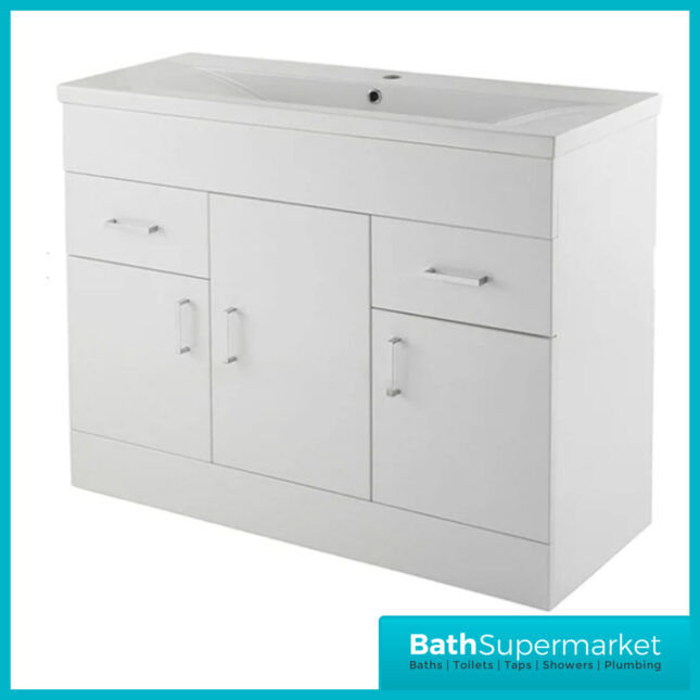 Premier Eden 1000mm White Gloss Vanity Unit And Basin
