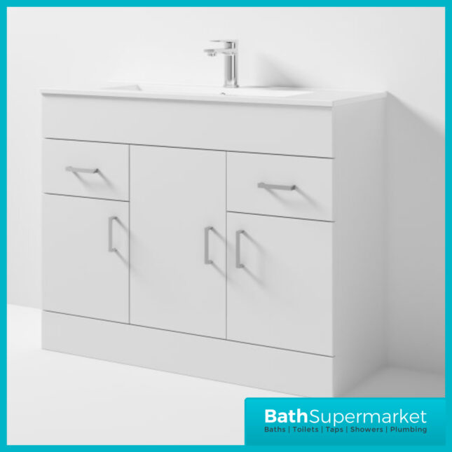 Premier Eden 1000mm White Gloss Vanity Unit And Basin