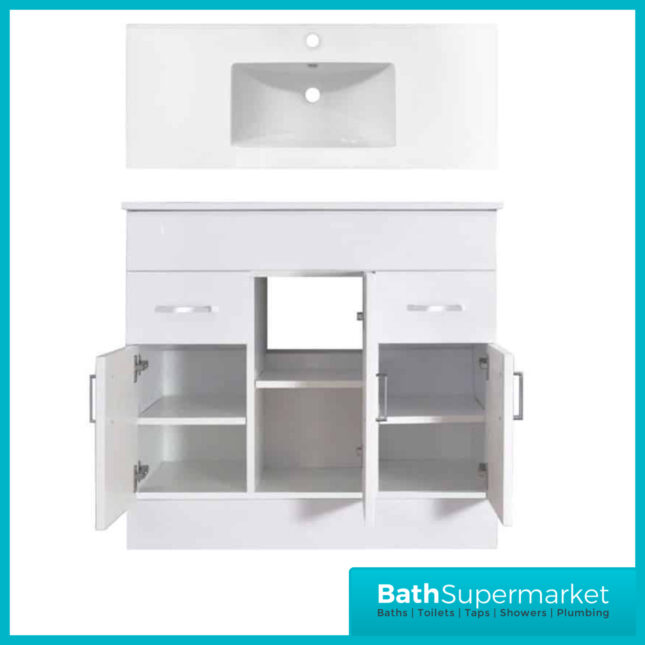 Premier Eden 1000mm White Gloss Vanity Unit And Basin