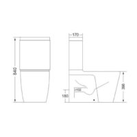 Kartell K-Vit Combi 2-In-1 Back To Wall Toilet With Basin - Image 3