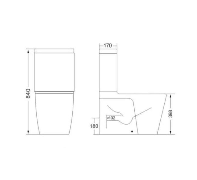 Kartell K-Vit Combi 2-In-1 Back To Wall Toilet With Basin - Image 3