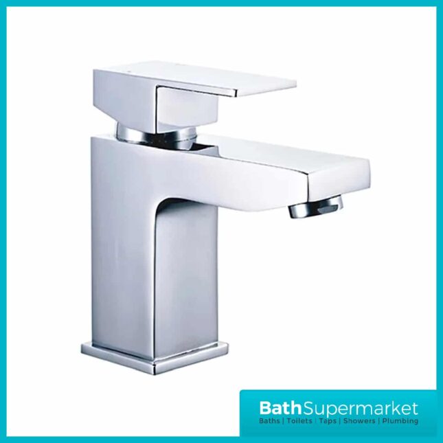 Ava Cast Chrome Mini Mono Basin Mixer Tap-Clicker Waste