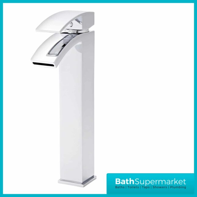 Peak Chrome High Rise Deck Mounted Mono Basin Mixer Tap