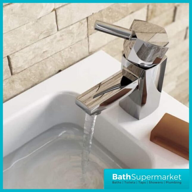 Forme Cubic Chrome Mini Mono Basin Mixer Tap-Clicker Waste