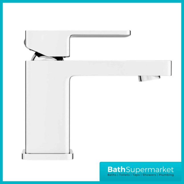 Ava Cast Chrome Mini Mono Basin Mixer Tap-Clicker Waste