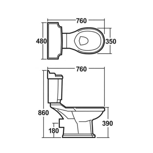 Fitzwilliam Legend Close Coupled Toilet & S/C Seat - Image 7