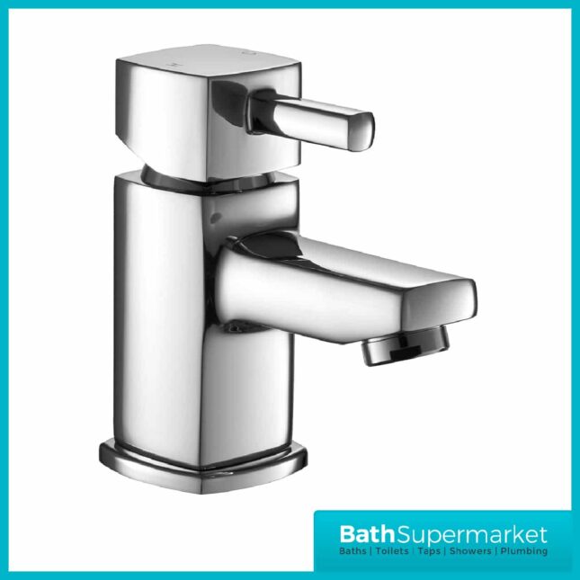 Forme Cubic Chrome Mini Mono Basin Mixer Tap-Clicker Waste