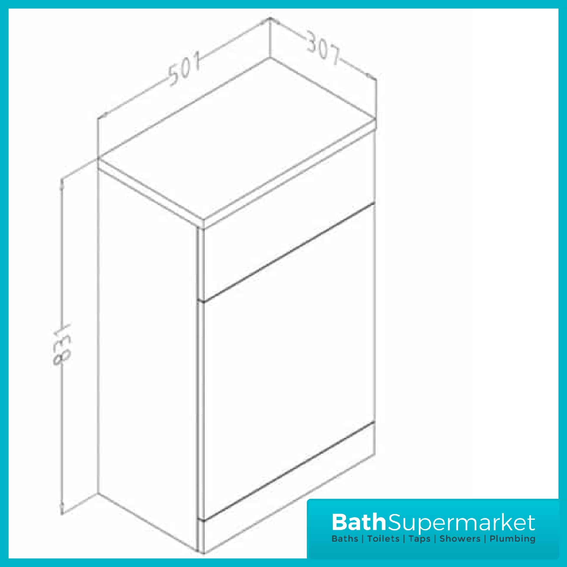 Kartell Impakt White Back To Wall WC Unit 500mm x 300mm Wide - Image 4